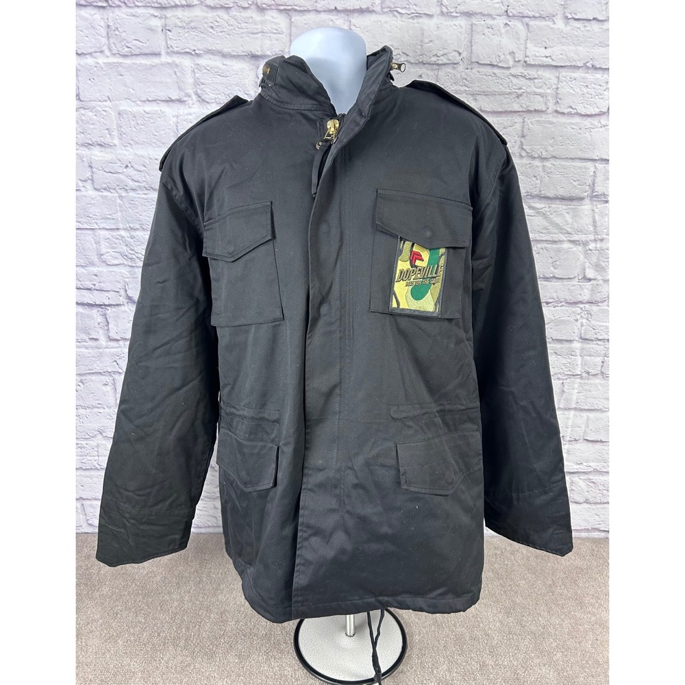 VTG Y2K Jordan Craig Black M65 Style Field Jacket Dopeville Graphic Print Size L